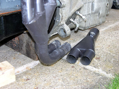 Std Exhaust to 5 Speed.JPG and 